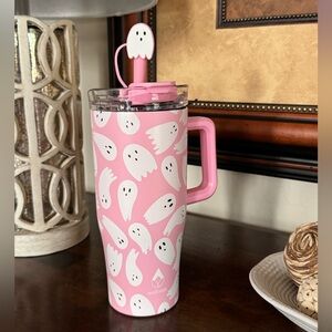 Wellness Brand Stainless Steel Pink Ghost Halloween Tumbler Cup